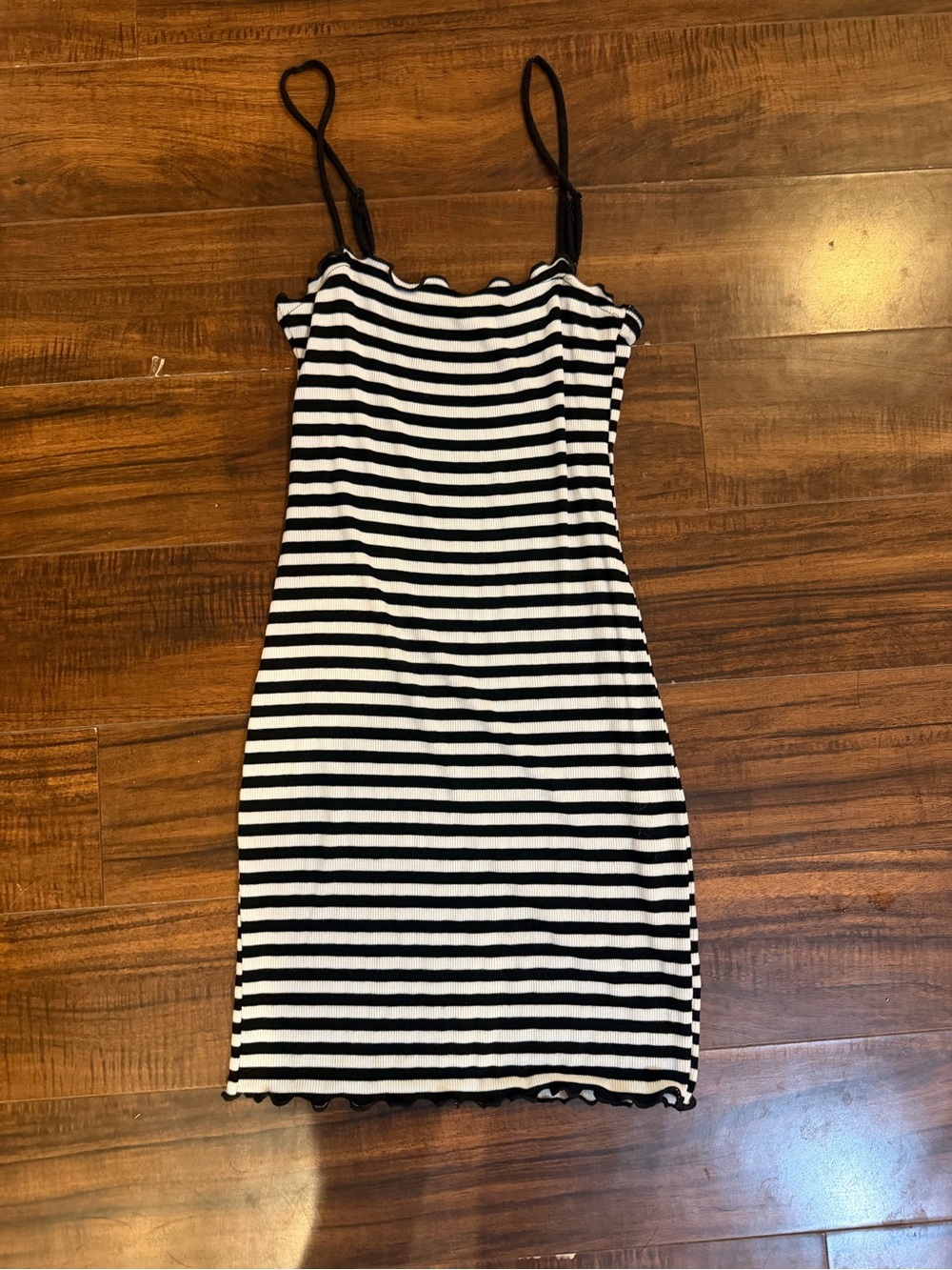 Heart Hips Black and White Striped Mini Dress